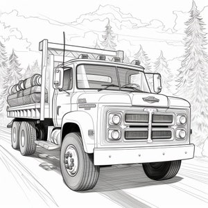 Truck 4 coloring picture | Instant Download | Unlimited Prints