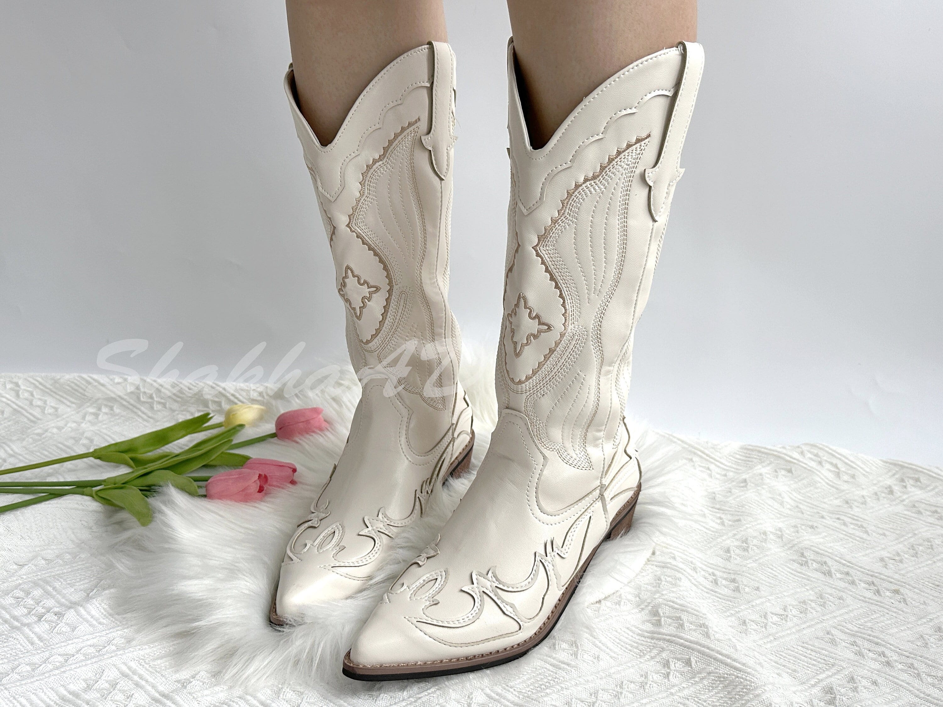 womens black cowboy boots uk