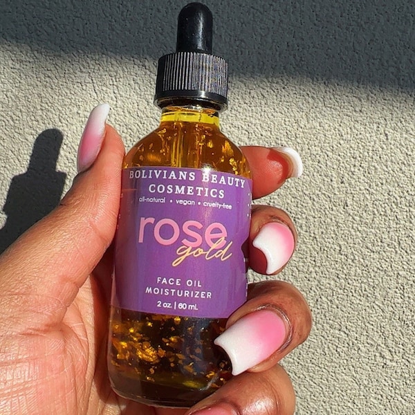 ROSE GOLD OIL | Facial Oil | Rose Oil | 24k Gold | Face Moisturizer | Jojoba Oil | Botanical Infused Moisturizer