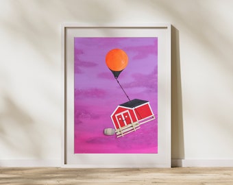 Newfoundland mixed media art print "Buoy oh Buoy" fishing stage