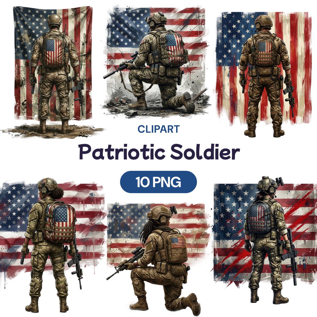 Patriotic Soldier Clipart, American Flag PNG, Military Veteran Graphic ...