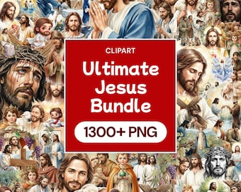 Ultimate Jesus Clipart Bundle, Christian Faith PNG, Religious Graphic, Holy Messiah Art, Massive Savior Collection