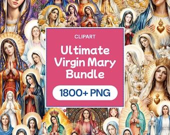 Ultimate Virgin Mary Clipart, Catholic Mother Jesus PNG, Our Lady Guadalupe Graphic, Holy Family Art, Religious Nativity Decor