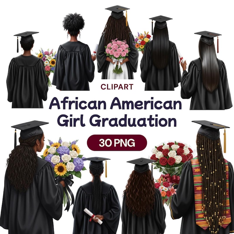 Graduation Girl Back Clipart - Etsy