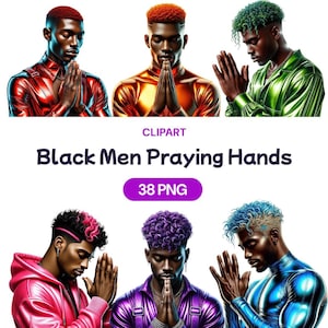 Schwarze Männer betende Hand Clipart, Aquarell Afroamerikaner religiöser Junge PNG, junges männliches christliches spirituelles Gebet, Lizenz für kommerzielle Nutzung