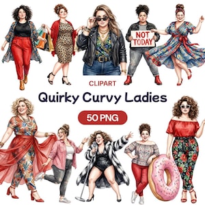 Imágenes prediseñadas de mujeres con curvas originales, PNG de mujer de talla grande, arte de positividad corporal, gráfico femenino atrevido, chica rellenita a la moda