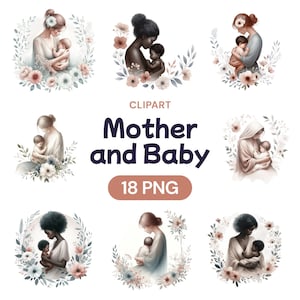 Clipart de abraço de mãe, lindo PNG em aquarela para o Dia das Mães, pacote digital de abraço de mãe, vida fofa de mãe, presente para ela, licença de uso comercial