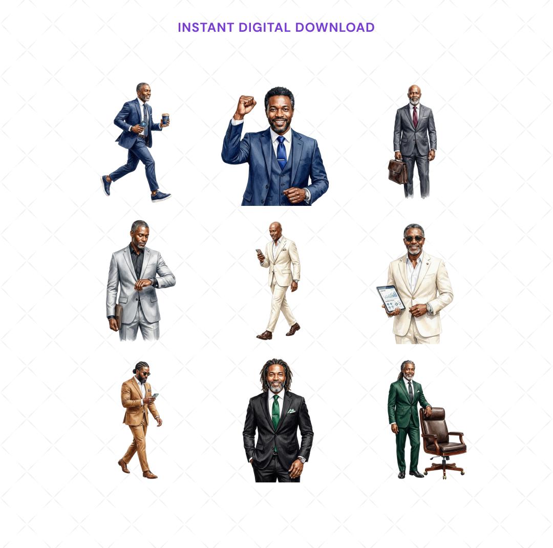Mature Black Business Man Clipart, African American Executive PNG ...