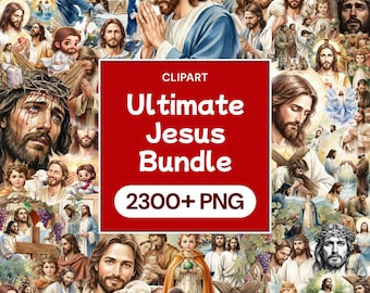 Ultimate Jesus Clipart Bundle, Christian Faith PNG, Religious Graphic, Holy Messiah Art, Massive Savior Collection