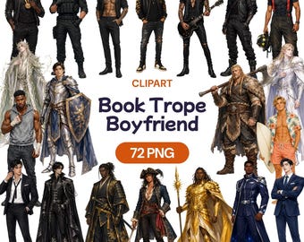 Book Trope Boyfriend Clipart, Romance Male Character PNG, Dark Fantasy Hero Graphic, Sci-fi Prince Art, Contemporary Guy, Viking Warrior
