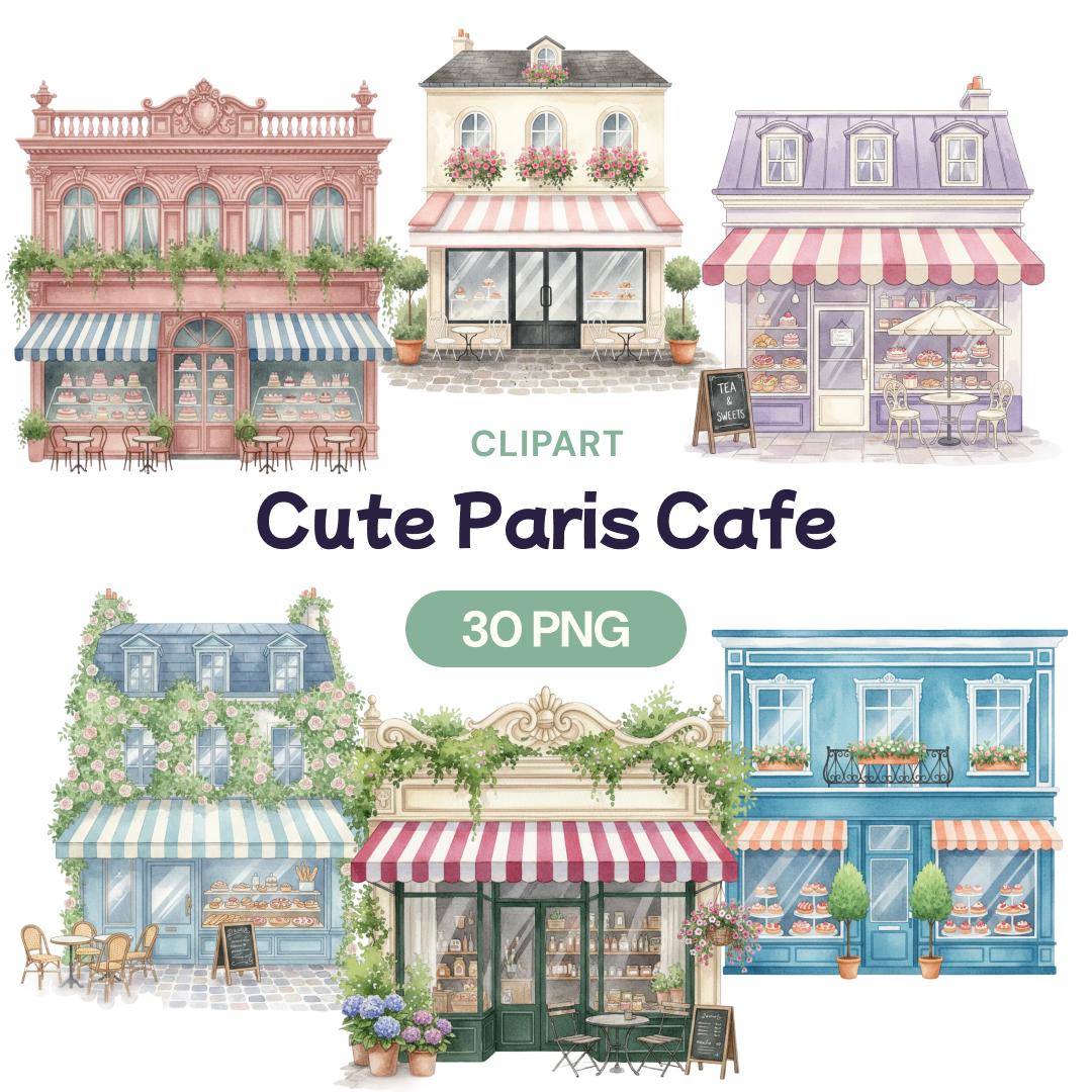 Imágenes prediseñadas de cafetería parisina, 30 PNG, fachada parisina ...