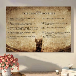 THE TEN COMMAND Canvas Wall Art Jesus Christ Wall Art Canvas Picture Jesus Home Decor God Canvas Prints Jesus Canvas Wall Art God Canvas God