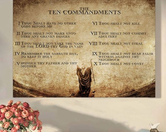 THE TEN COMMAND Canvas Wall Art Jesus Christ Wall Art Canvas Picture Jesus Home Decor God Canvas Prints Jesus Canvas Wall Art God Canvas God