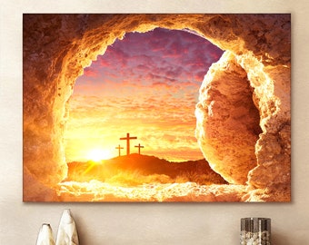 He Is Risen Canvas Empty Tomb Wall Art Canvas God Canvas Wall Art Canvas Picture Jesus Home Decor God Canvas Prints Jesus Canvas Wall Art