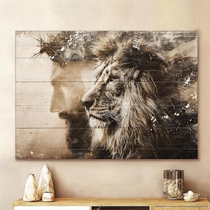 Jesus Lion Canvas Jesus Christ Wall Art Canvas Picture Jesus Home Decor God Canvas Prints Jesus Canvas Wall Art God Canvas God Poster