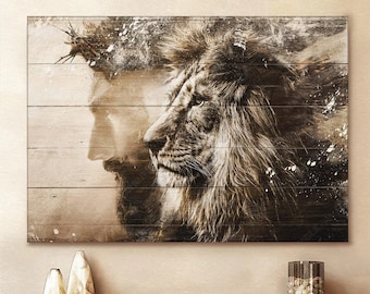 Jesus Lion Canvas Jesus Christ Wall Art Canvas Picture Jesus Home Decor God Canvas Prints Jesus Canvas Wall Art God Canvas God Poster