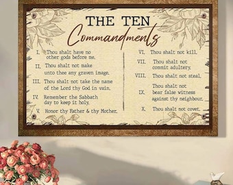 The Ten Commandments Christian Canvas Wall Art Canvas Picture Jesus Home Decor God Canvas Prints Jesus Canvas Wall Art Jesus Poster