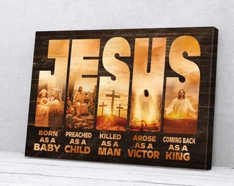Christian Jesus Canvas Wall Art Born As A Baby Preached As A Child Jesus Canvas Prints Jesus Christ Wall Art Canvas Picture Jesus Home Decor