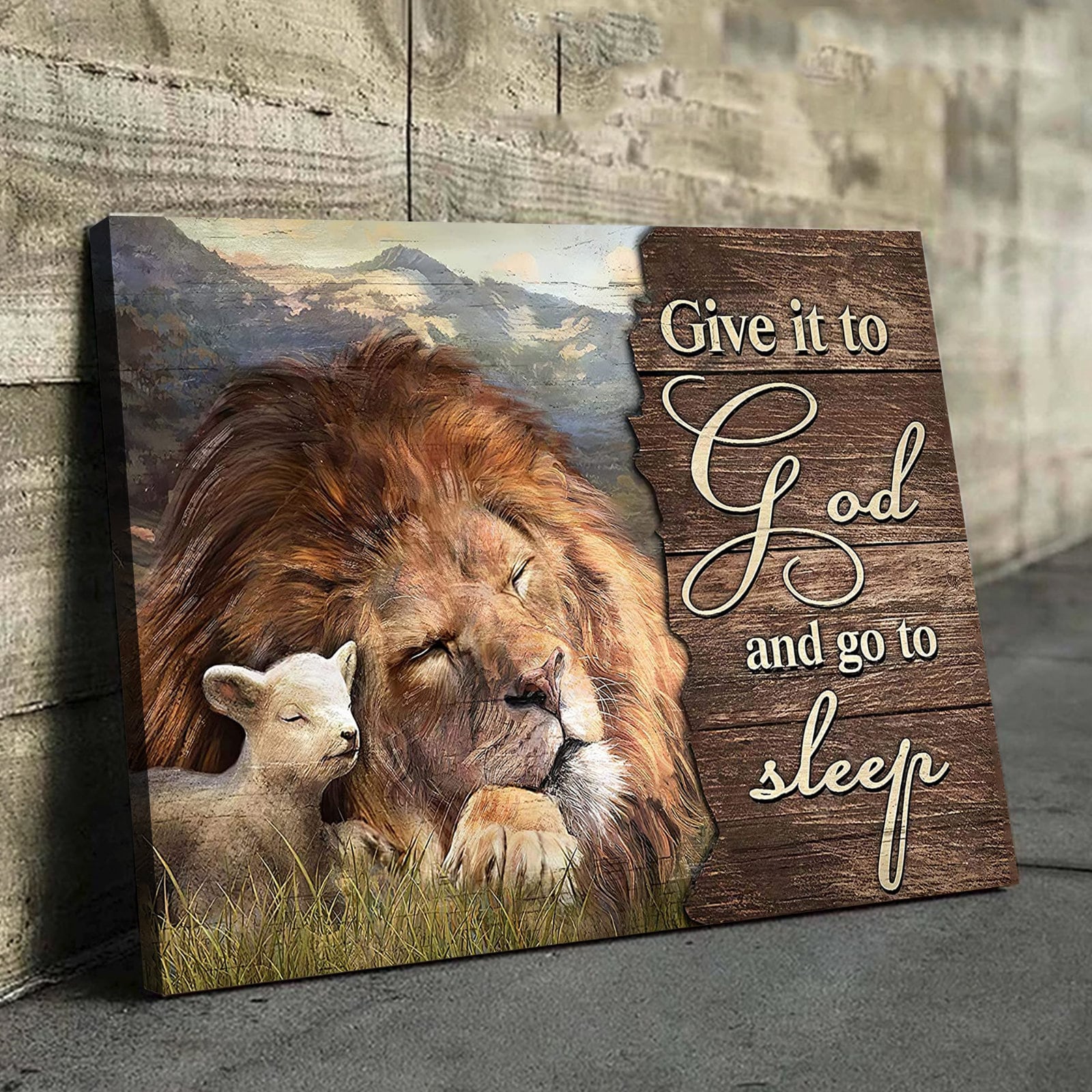 Give It To God And Go To Sleep Lion Jesus Christ Wall Art Canvas Picture Jesus Home Decor God Canvas Prints Jesus Canvas Art Christian