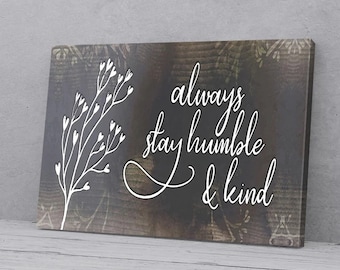 Always Stay Humble And Kind Flower Canvas Prints Canvas Jesus and Lion Picture Jesus Home Decor God Canvas Prints Jesus Canvas Wall Art