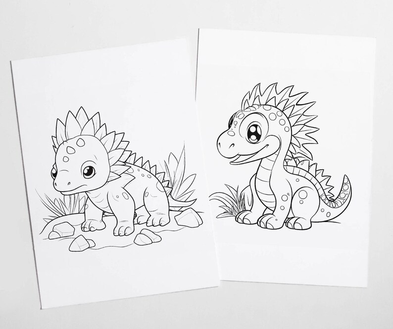Baby Dino Coloring Book for Kids, 10 Printable Coloring Sheets