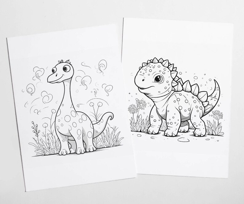 Baby Dino Coloring Book for Kids, 10 Printable Coloring Sheets