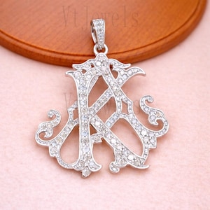 AK Monogram Initial Pendant – 925 Sterling Silver