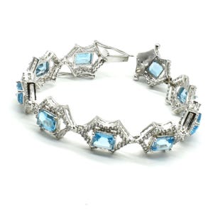 Ocean Sparkle Topaz Bracelet Handmade 925 Sterling Silver Jewelry