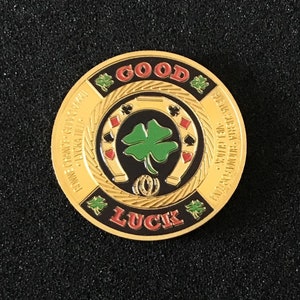 Four Leaf Clover ‘Good Luck’ Poker Chip Coin With Gift Bag
