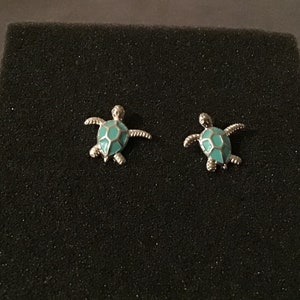 Orecchini a bottone con tartaruga.