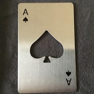 Stainless Steel Poker Ace Bottle Opener With Gift Bag
