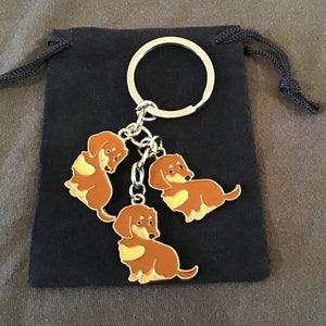 Cute Dachshund Keyring With Gift Bag
