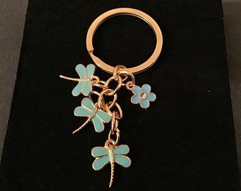 Dragonfly Flower Keyring With Gift Bag
