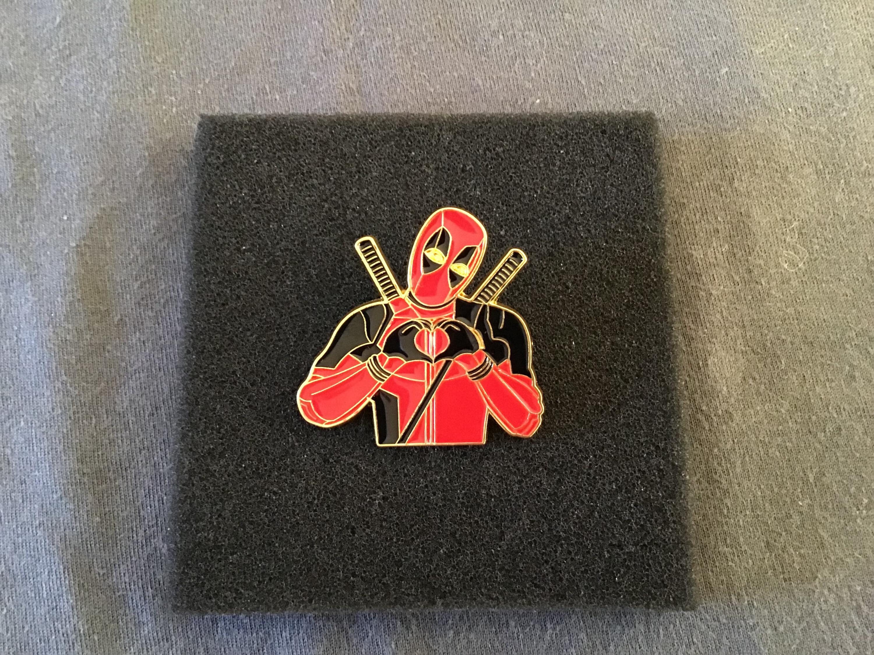 Funky DeadPool Pin Badge With Gift Bag
