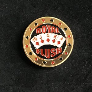 Jeton/pièce de poker en métal quinte royale avec pochette cadeau