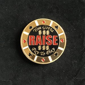 Jeton/pièce de poker en métal Vegas de Raise to Play avec sac cadeau