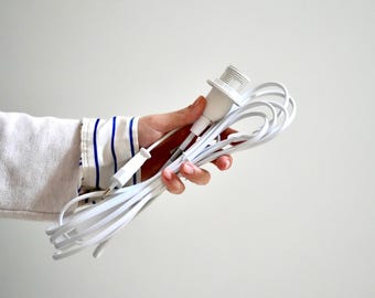 Kabel Nr. 1 - mit Schalter und Stecker - Lampenfassung E14, Länge 3,4 m, weiß