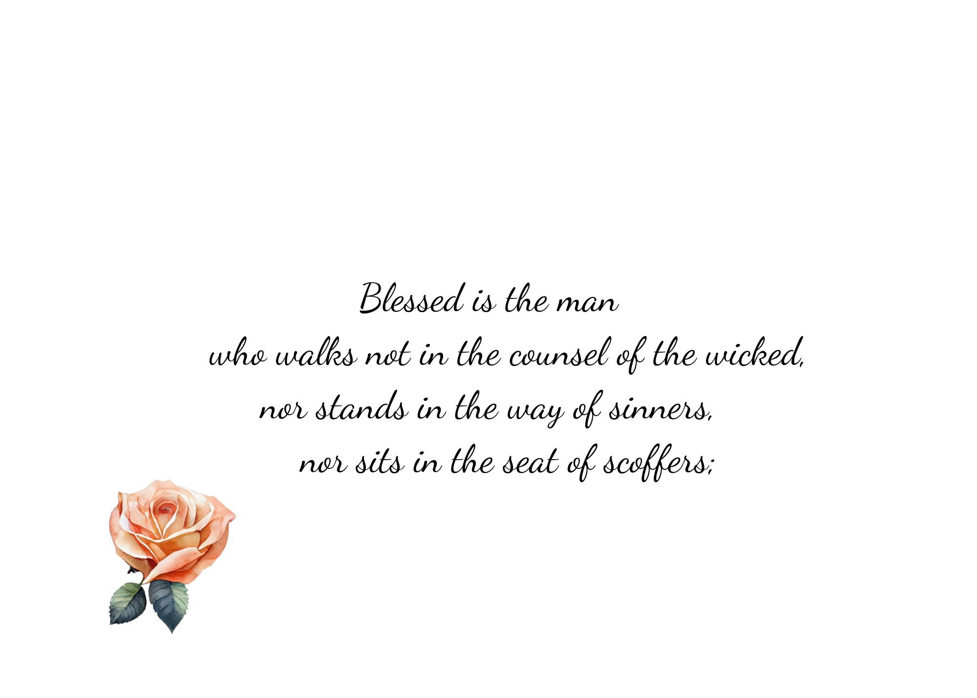 Psalm 1-english-scripture Card-digital Download-5x7 Inches ...