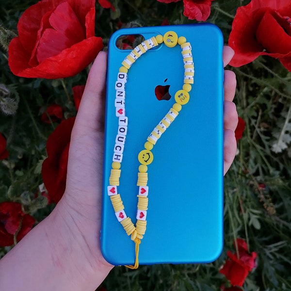 Emoji Phone Charm,Girlfriend Gift,New Phone Gift,İphone Charm Strap,Fun Phone Accessory,Trendy Jewelry,Beads Phone Chain,Y2k Strap