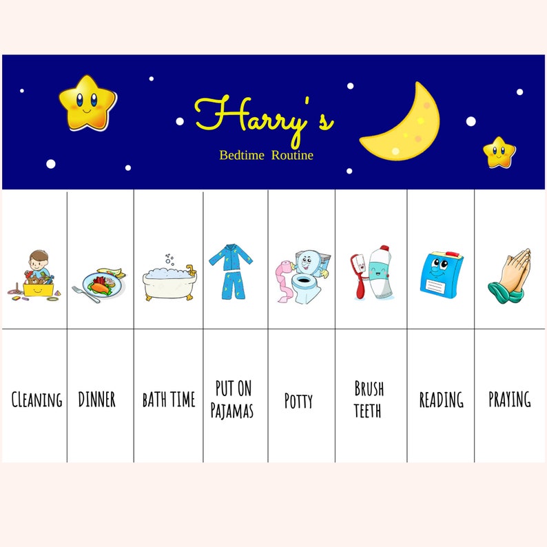 Editable Bedtime Routine Flip Chart for Toddler Bed Time Etsy Australia