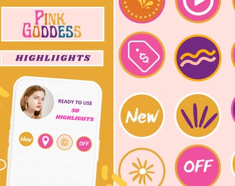 Instagram Highlight Pink and Purple Covers - Instagram Story Highlight  Pink PAstel Icons IOS14 icons