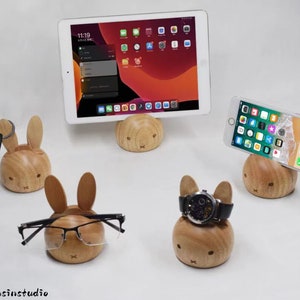 Phone Stand Creative Tablet Stand Cute Rabbit Glasses Stand Original Watch Holder Personalized Desk Decor Office Gift for him