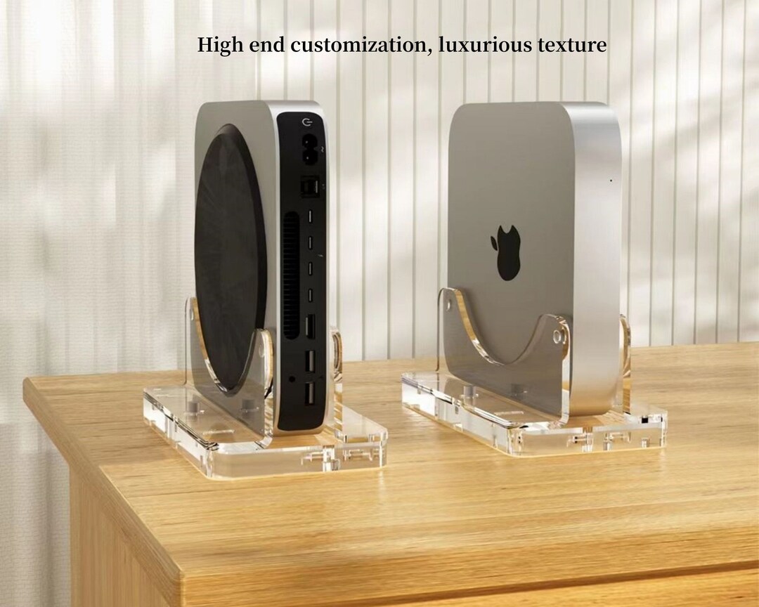 Mac Mini Stand Crystal Clear Mac Mini Base Vertical Storage Etsy