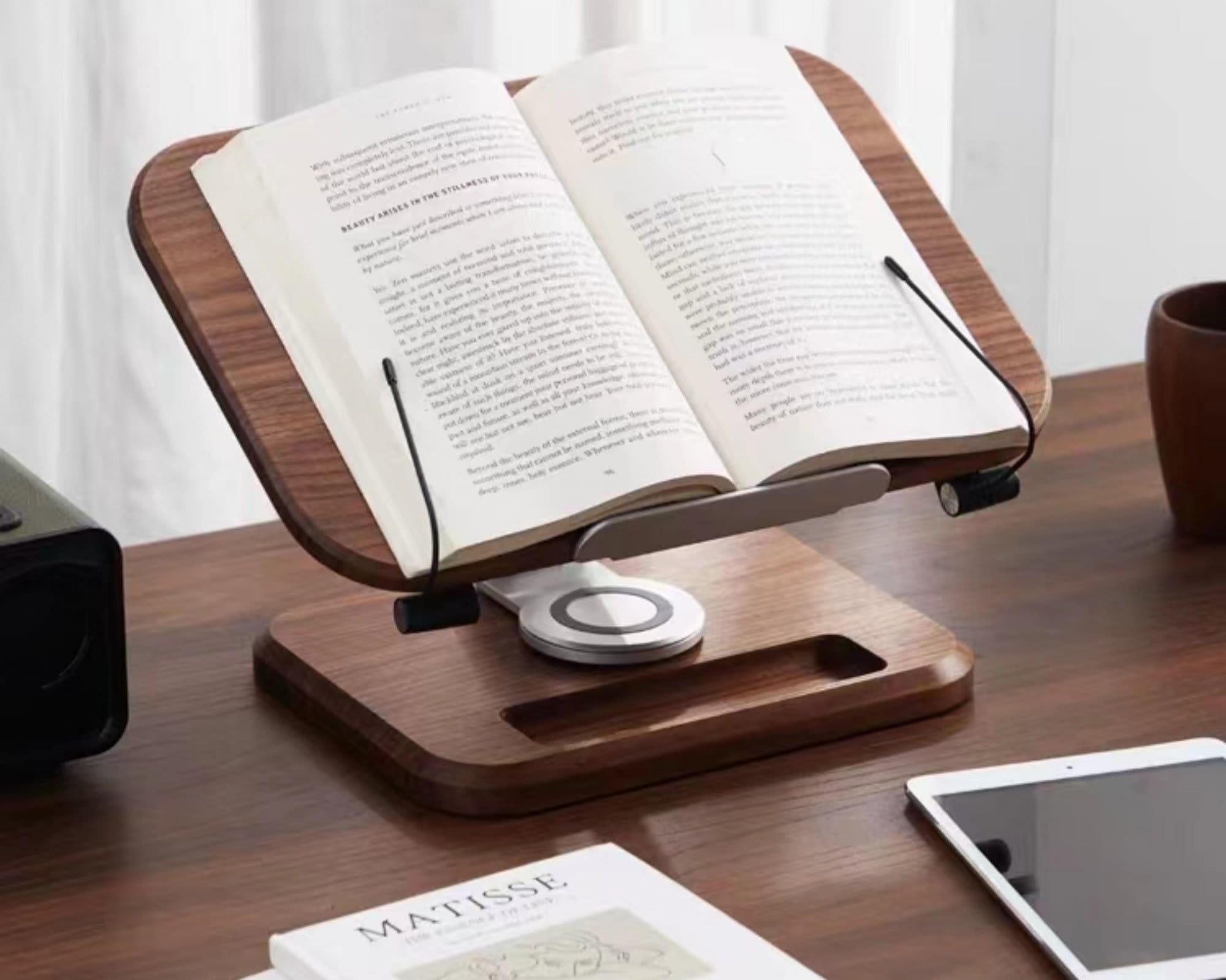 Book Stand Wood Book Holder Handmade Book Shelf Adjustable Book Display