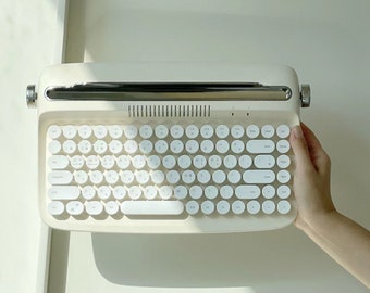 Clavier rétro sans fil Bluetooth machine à écrire vintage clavier minimaliste clavier mécanique avancé personnaliser pour reine