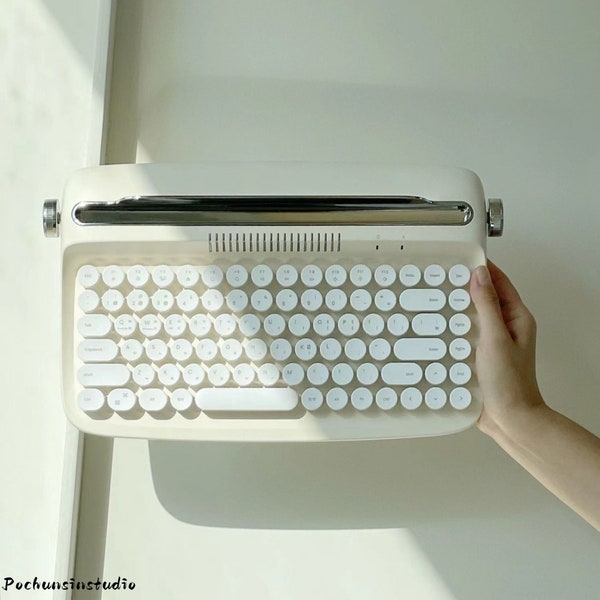 Keyboard Wireless Retro Keyset Bluetooth Vintage Typewriter Minimalist Key Board Mechanical Keyboard Advanced Customize for Queen