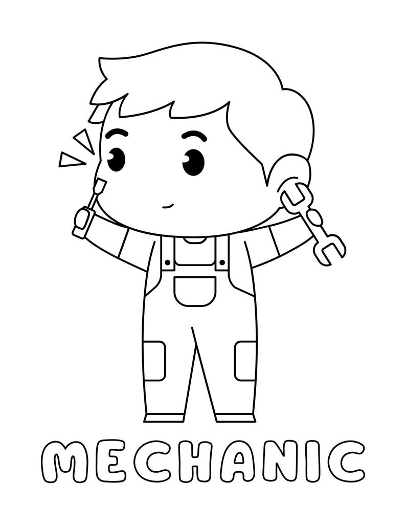 35 Community Helpers Coloring Page, Job Career Day Coloring Book ...