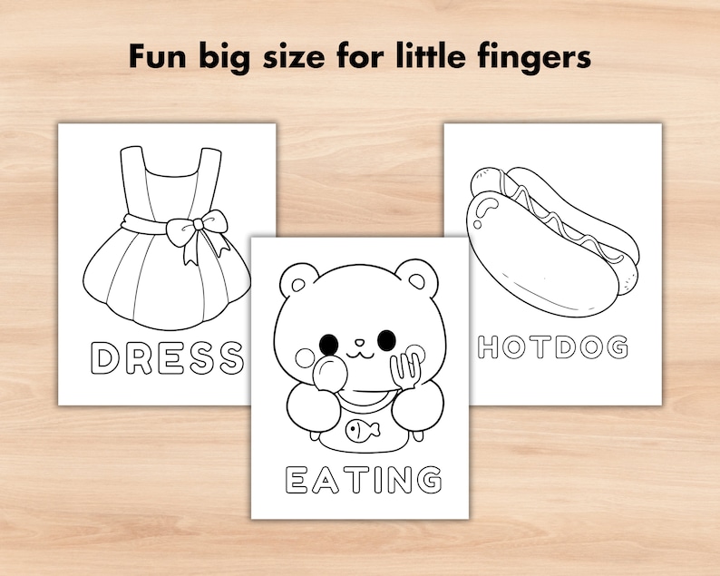 200 Easy Coloring Page for Kid, Jumbo Printable Toddlers Kawaii ...