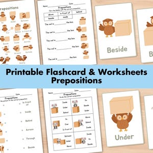 Preposition Memory Card Arbeitsblatt, Wortarten, Positionswörter Poster, Logopädie, Klassenzimmerdekoration, Montessori Grammatik