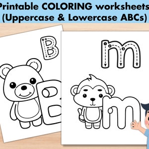 Preschool Alphabet Coloring Pages, Preschool Letters of the Week, Toddler A to Z ABC Worksheets, Printable Kids Activity, Big Learning abc